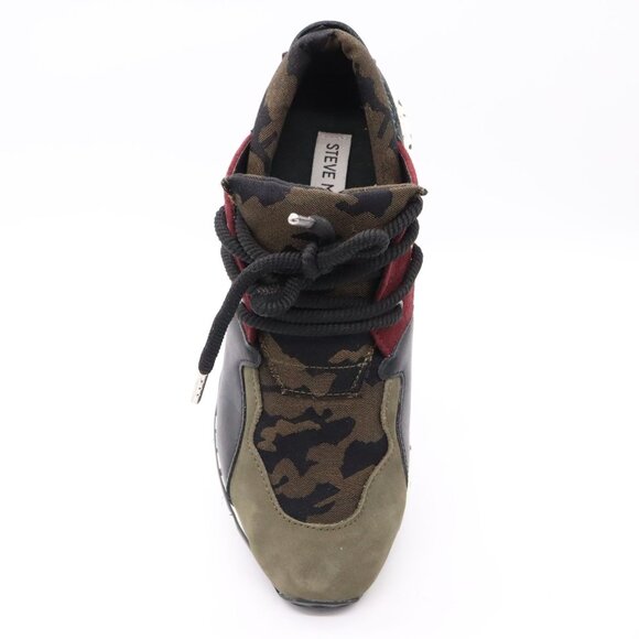 Steve Madden Cliff Sneakers Women’s Size 7.5 Green Burgundy Camo - Picture 8 of 15